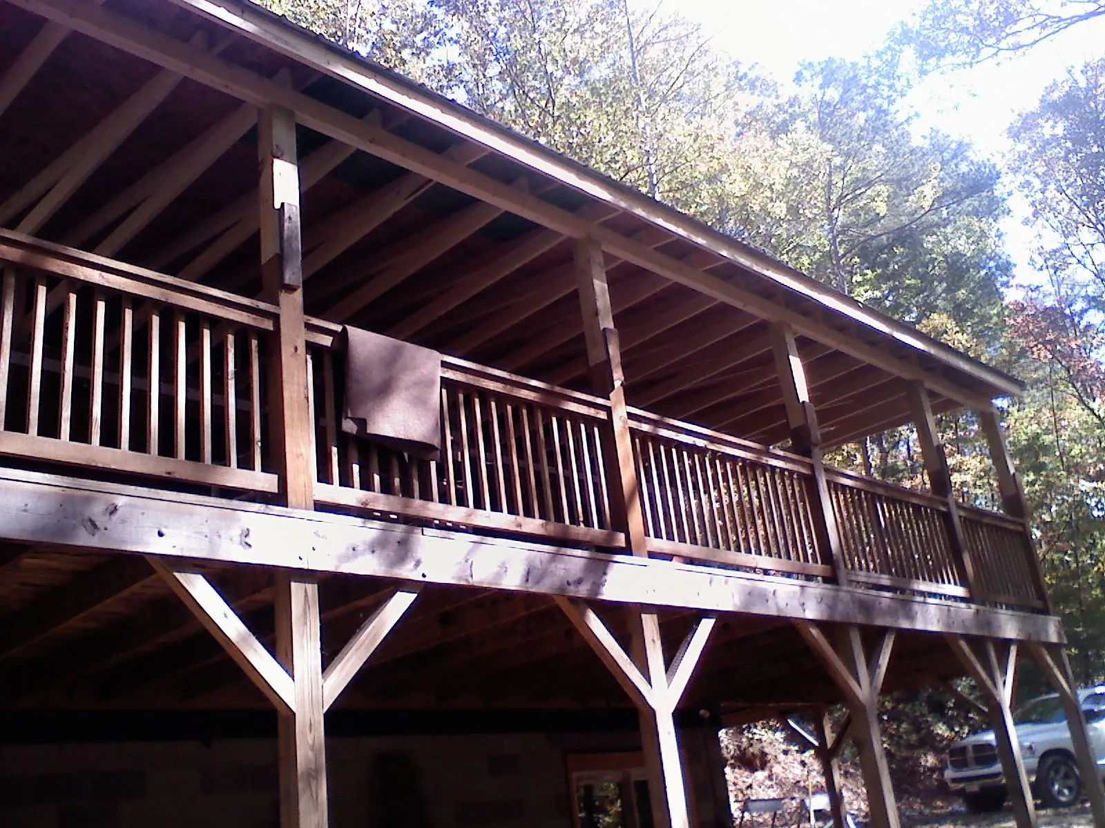 Timber framing under a new elevated porch and deck — Roof Leak Repair in Moro by Roofing Brothers